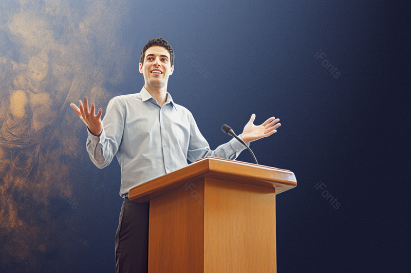 在讲台上讲话的商务男士公共演讲者摄影图,高清,摄影图,摄影图片,图片大全,摄影图免费下载